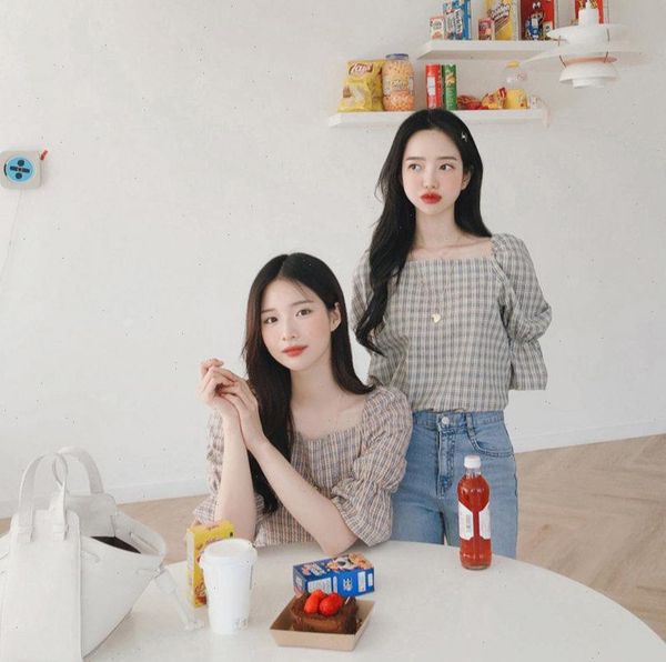square collar womens blouses plaid shirt summer femme casual women short linen cotton girls blouse plus size top, White
square collar womens blouses plaid shirt summer femme casual women short linen cotton girls blouse plus size top, White