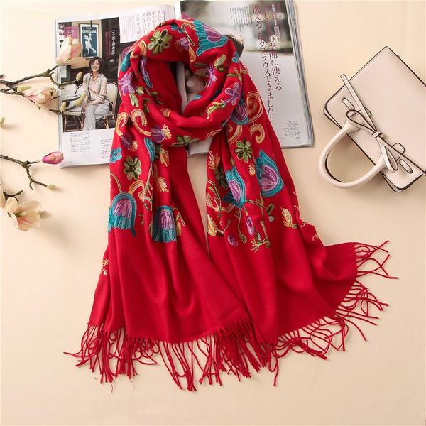 scarves cashmere women scarf winter warm embroidery shawls and wraps wool long female foulard thicken blanket, Blue;gray
scarves cashmere women scarf winter warm embroidery shawls and wraps wool long female foulard thicken blanket, Blue;gray