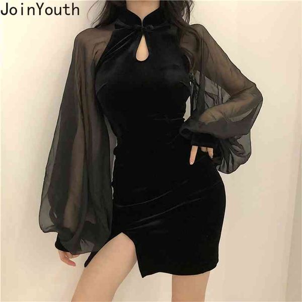joinyouth autumn winter women dress robe mesh patchwork lantern sleeve slim lady mini dresses stand neck split vestidos 56798 210329, Black;gray
joinyouth autumn winter women dress robe mesh patchwork lantern sleeve slim lady mini dresses stand neck split vestidos 56798 210329, Black;gray
