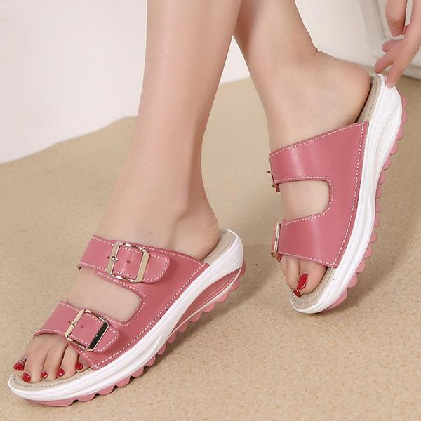 casual women's sandals genuine leather summer flats shoes women platform wedges female slides beach flip flops size 35-40 slippers, Black
casual women's sandals genuine leather summer flats shoes women platform wedges female slides beach flip flops size 35-40 slippers, Black
