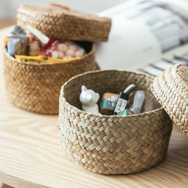 storage baskets seaweed snack box handmade finishing with lid - woven basket wardrobe deskround gift
storage baskets seaweed snack box handmade finishing with lid - woven basket wardrobe deskround gift