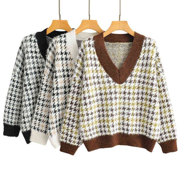 blsqr plaid pullover sweater women v-neck elegant vintage chic sweaters lady casual fashion streetwear female y1110, White;black
blsqr plaid pullover sweater women v-neck elegant vintage chic sweaters lady casual fashion streetwear female y1110, White;black