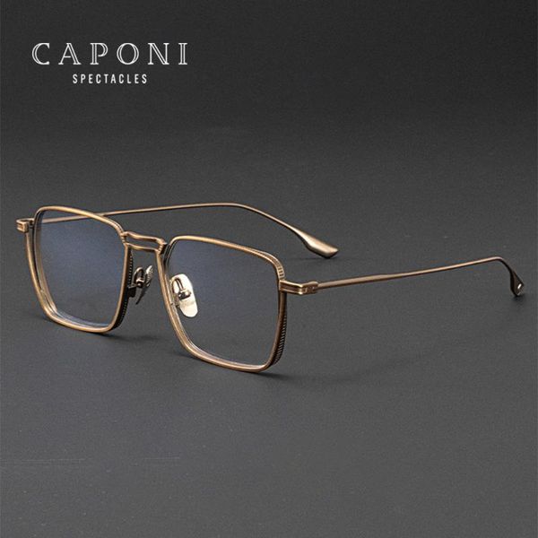fashion sunglasses frames caponi vintage glasses frame for men design pure titanium square male's eyeglasses j5226, Black
fashion sunglasses frames caponi vintage glasses frame for men design pure titanium square male's eyeglasses j5226, Black