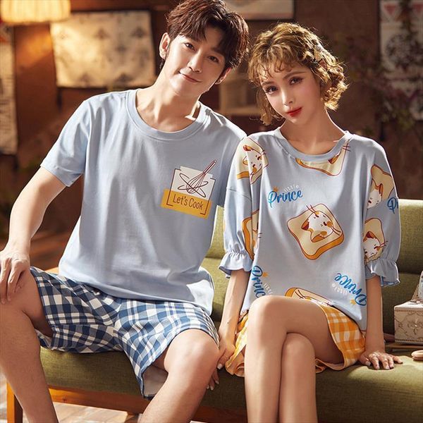 summer couple pajamas set cartoon women sleepwear blue bread cat print cute girls cotton lounge fashion shorts men, Black;red
summer couple pajamas set cartoon women sleepwear blue bread cat print cute girls cotton lounge fashion shorts men, Black;red
