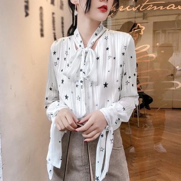 women's blouses & shirts korean summer fashion bow floral chiffon print blouse ladies tee female long sleeve shirt blusas femininas cl, White
women's blouses & shirts korean summer fashion bow floral chiffon print blouse ladies tee female long sleeve shirt blusas femininas cl, White