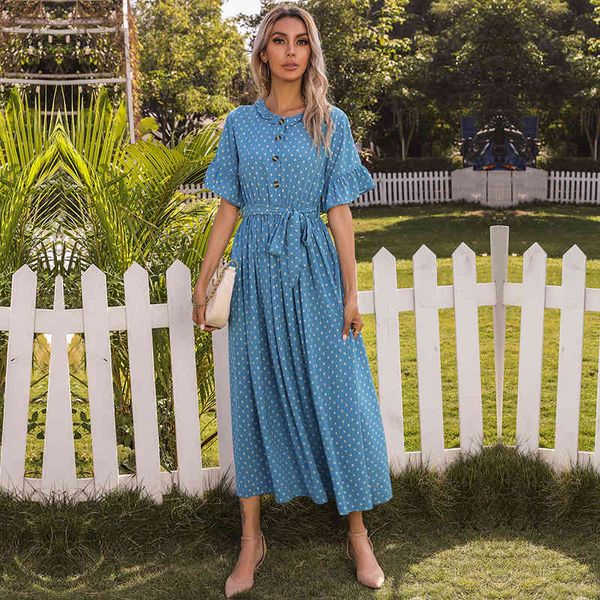 new dresses 2021 polka summer dot print long women casual butterfly sleeve slim button ladies bandage maxi es i0yp, Black;gray
new dresses 2021 polka summer dot print long women casual butterfly sleeve slim button ladies bandage maxi es i0yp, Black;gray