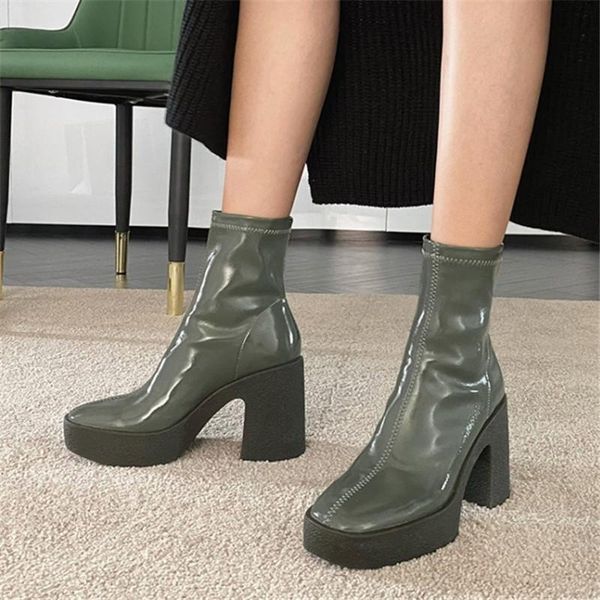 boots pxelena 2021 autumn celebrity stretch leather punk rock gothic ankle women chunky block high heels thick sole shoes street, Black
boots pxelena 2021 autumn celebrity stretch leather punk rock gothic ankle women chunky block high heels thick sole shoes street, Black