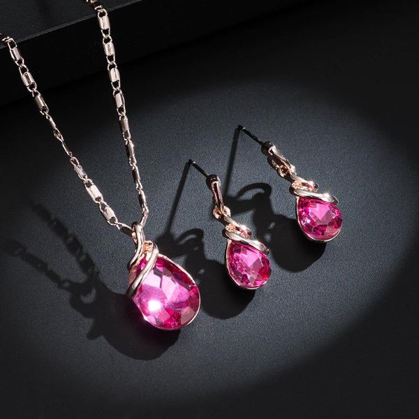 earrings & necklace l70 cute pink water drop zircon set crystal alloy plating earring jewelry bridal, Silver
earrings & necklace l70 cute pink water drop zircon set crystal alloy plating earring jewelry bridal, Silver