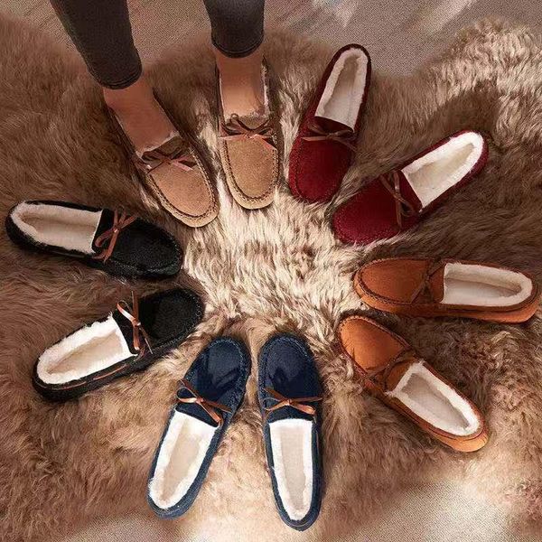autumn and winter ladies slippers plus cashmere peas shoes, Black