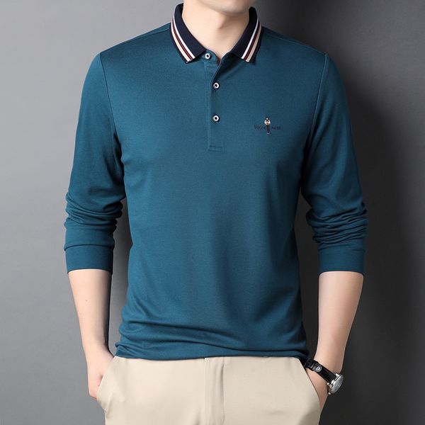 2021 autumn cotton t-shirt youth embroidered lapel long sleeve pullover simple t-shirt men's fashion, White;black
2021 autumn cotton t-shirt youth embroidered lapel long sleeve pullover simple t-shirt men's fashion, White;black