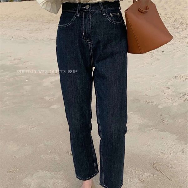autumn open line version loose high waist slim casual pants, Blue 
autumn open line version loose high waist slim casual pants, Blue