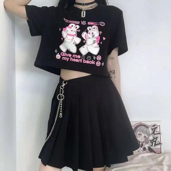 women's t-shirt japanese streetwear gothic cartoon tee shirt femme short sleeve punk harajuku female vintage kawaii anime tshirt, White
women's t-shirt japanese streetwear gothic cartoon tee shirt femme short sleeve punk harajuku female vintage kawaii anime tshirt, White