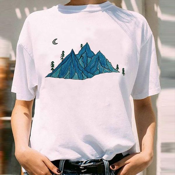 graphic spring summer cartoon mountain womens t shirts vacation girl 90s short sleeve lady print female clothes tees shirt, White 
graphic spring summer cartoon mountain womens t shirts vacation girl 90s short sleeve lady print female clothes tees shirt, White