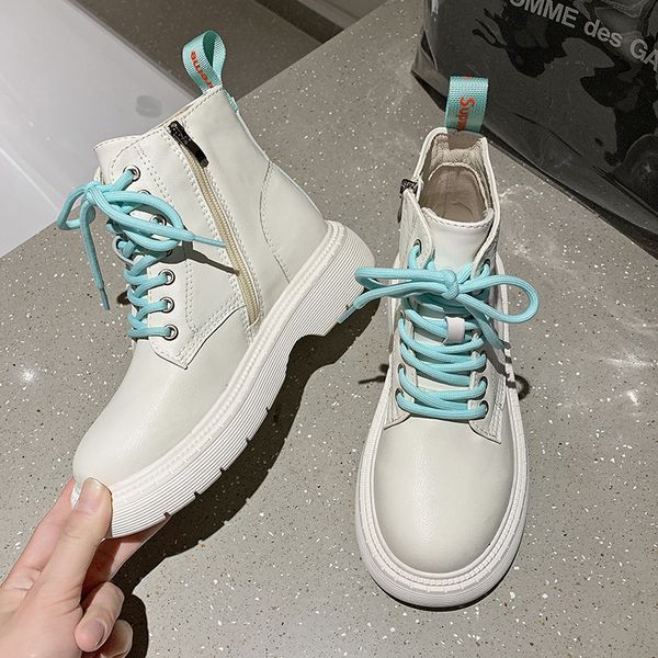 british muffin thick soled sho lace up martin boots women's, Black
british muffin thick soled sho lace up martin boots women's, Black