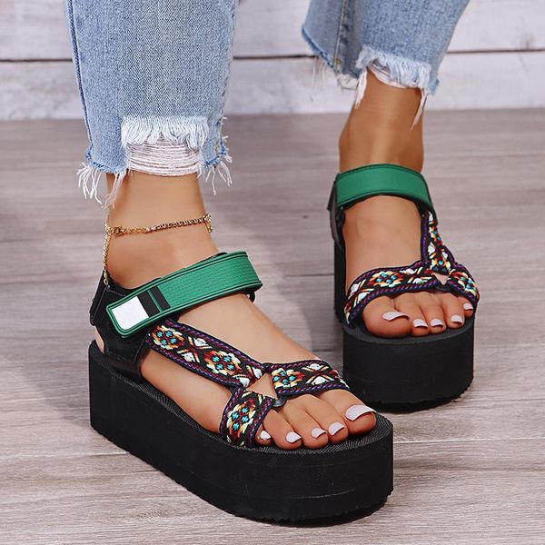 sandals women's thick-soled summer color matching buckle open-toe casual and comfortable shoes beach, Black
sandals women's thick-soled summer color matching buckle open-toe casual and comfortable shoes beach, Black