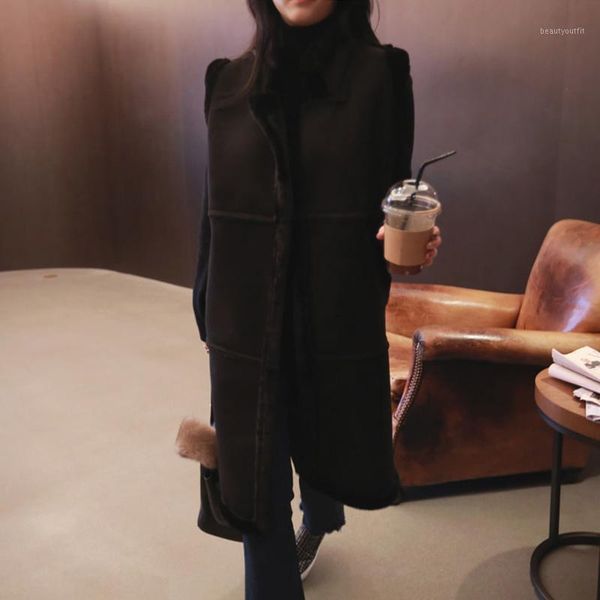 winter women korean fake suede leather patchwork vests long faux lamb wool shearling waistcoats loose plus size vest a323 women's &, Black
winter women korean fake suede leather patchwork vests long faux lamb wool shearling waistcoats loose plus size vest a323 women's &, Black
