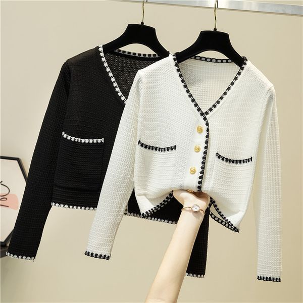 women's knits & tees white v-neck short sweater women 2021 autumn winter pocket long sleeve button knitted womens cardigans woman pull
women's knits & tees white v-neck short sweater women 2021 autumn winter pocket long sleeve button knitted womens cardigans woman pull