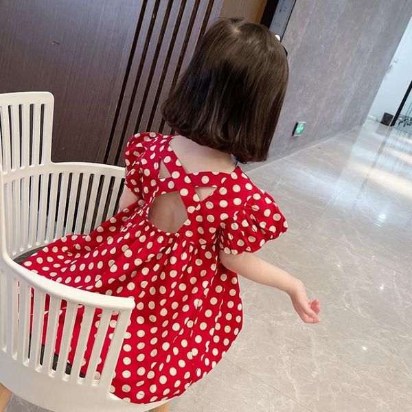 girl's dress summer style retro red bubble sleeve fairy children's net cross back exposed princess dresses, Red;yellow
girl's dress summer style retro red bubble sleeve fairy children's net cross back exposed princess dresses, Red;yellow