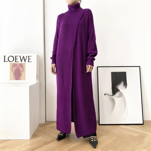 chic long knitting women sweater loose turtleneck sleeve female pullovers fashion tide autumn winter 2021 purple black women's sweaters, White;black
chic long knitting women sweater loose turtleneck sleeve female pullovers fashion tide autumn winter 2021 purple black women's sweaters, White;black