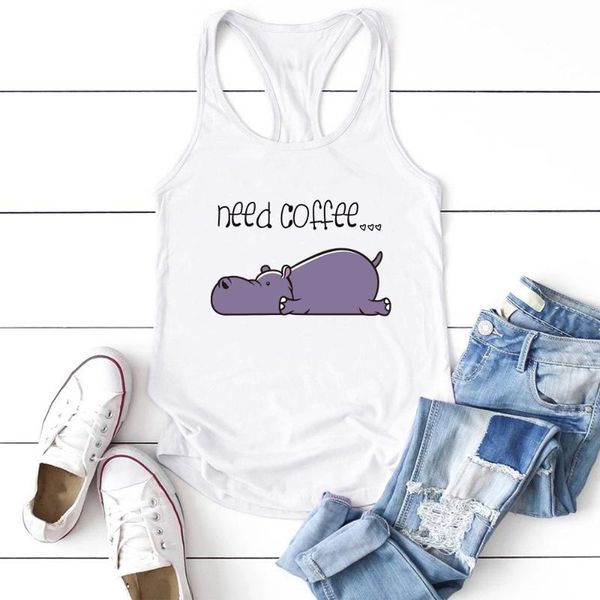 women's tanks & camis 2021 harajuku need coffee hippo printed tank women sleeveless summer vest femme kawaii round neck for teens, White
women's tanks & camis 2021 harajuku need coffee hippo printed tank women sleeveless summer vest femme kawaii round neck for teens, White