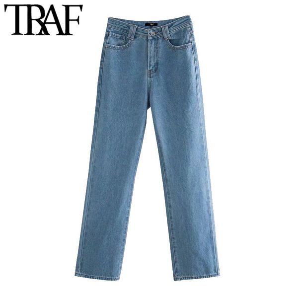 traf women chic fashion side pockets straight jeans vintage high waist zipper female trousers denim pants mujer 210415, Blue
traf women chic fashion side pockets straight jeans vintage high waist zipper female trousers denim pants mujer 210415, Blue