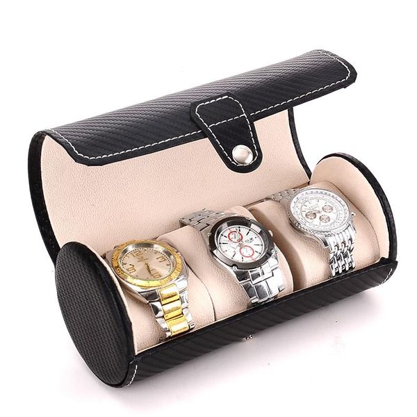 watch boxes & cases cylinder box case organizer luxury carbon fiber roll 3-bit black portable pu leather storage gift ideas, Black;blue
watch boxes & cases cylinder box case organizer luxury carbon fiber roll 3-bit black portable pu leather storage gift ideas, Black;blue
