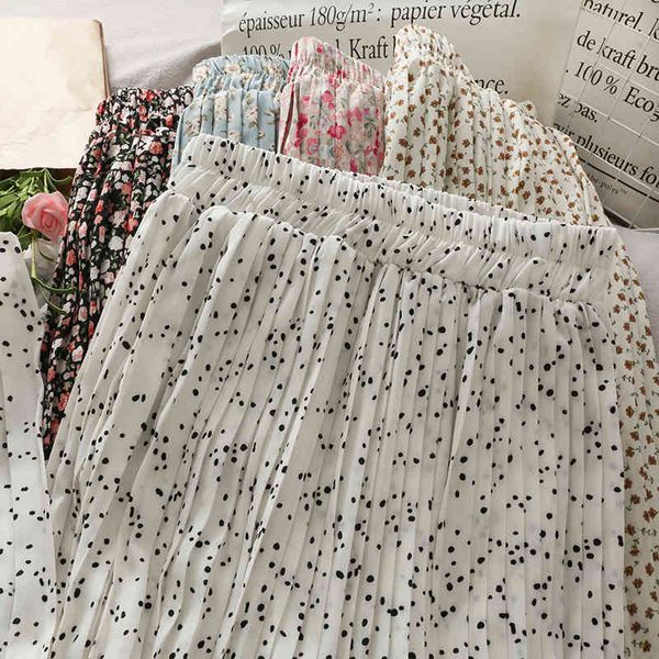 fashion summer chiffon beach print skirt for womens high waist pleated floral for korean midi long vintage 210420, Black
fashion summer chiffon beach print skirt for womens high waist pleated floral for korean midi long vintage 210420, Black