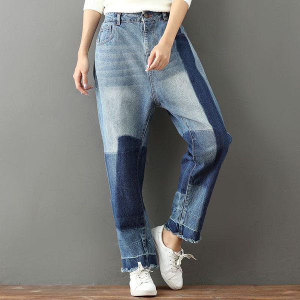 women's jeans elastic waist fashion lady denim harem retro summer vintage patchwork women casual bleached ankle-length pants, Blue
women's jeans elastic waist fashion lady denim harem retro summer vintage patchwork women casual bleached ankle-length pants, Blue