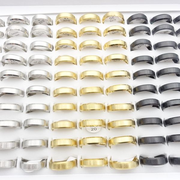 wholesale 50pcs/lot stainless steel band rings for men women 6mm silver gold black plated fashion jewelry party gift engagement wedding band
wholesale 50pcs/lot stainless steel band rings for men women 6mm silver gold black plated fashion jewelry party gift engagement wedding band