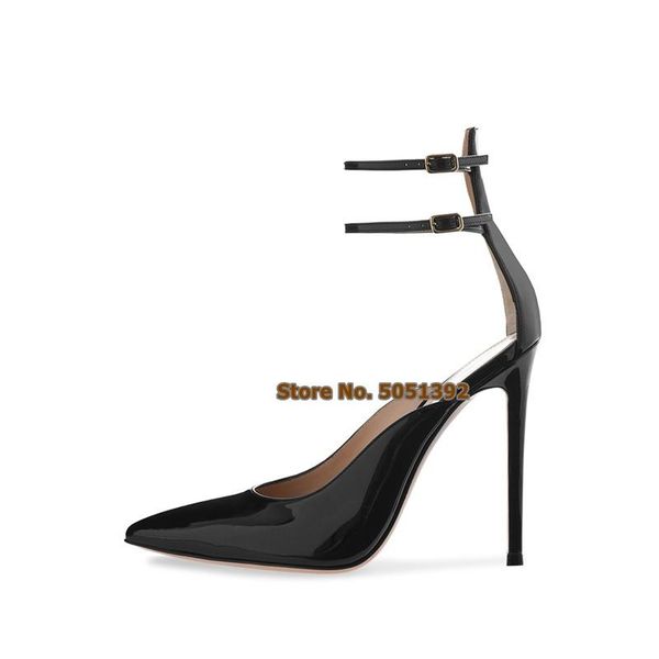 women high thin heel black pointed toe patent leather sandals ankle buckle strap cover side hollow large size shoes
women high thin heel black pointed toe patent leather sandals ankle buckle strap cover side hollow large size shoes