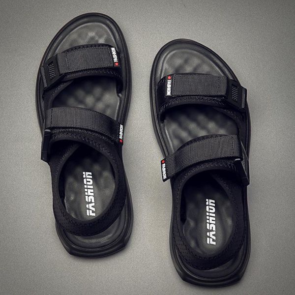 sandals men summer shoes 2021 holiday beach flat thick sole non-slip ins fashion brand male black ka1274 
sandals men summer shoes 2021 holiday beach flat thick sole non-slip ins fashion brand male black ka1274