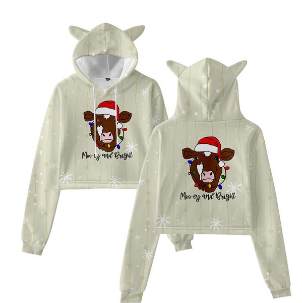 2021 new christmas printed hoodie flower spring and autumn tide cropped cat ear sweater children's clothing women, Black
2021 new christmas printed hoodie flower spring and autumn tide cropped cat ear sweater children's clothing women, Black