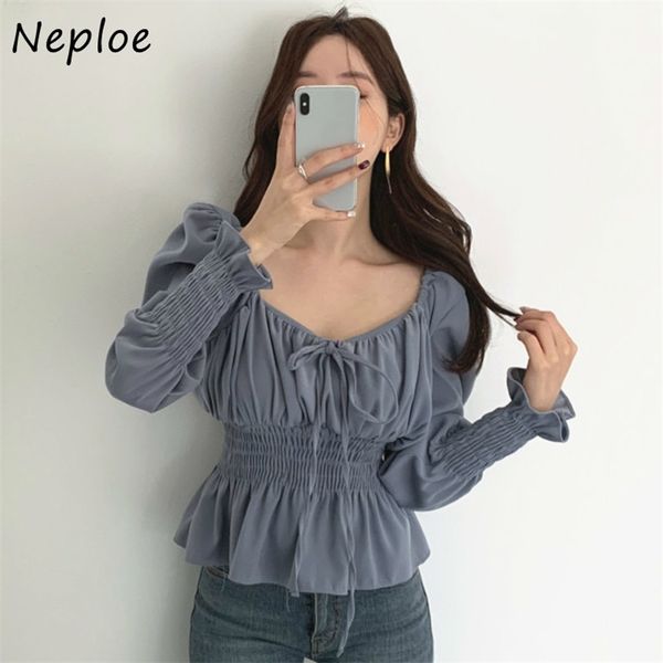 square collar clavicle exposed blouse women slim waist ruffles ol solid blusas spring flare long sleeve shirt 210422, White
square collar clavicle exposed blouse women slim waist ruffles ol solid blusas spring flare long sleeve shirt 210422, White