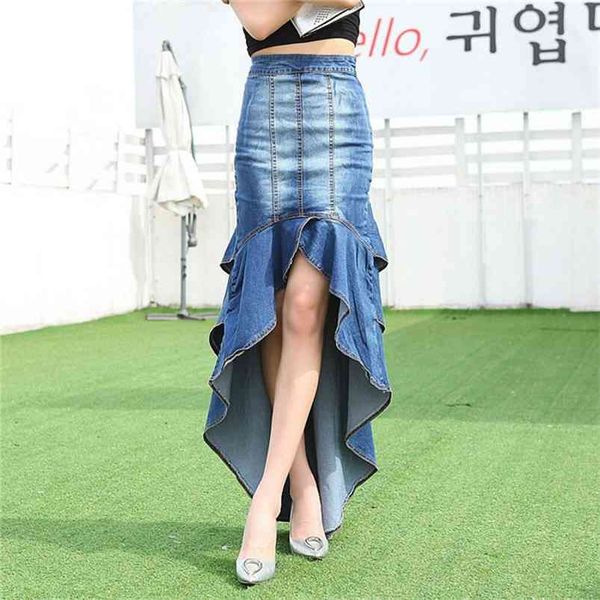 irregular fish tail denim skirt women empire high waist ruffles mermaid trumpet jeans faldas mujer moda b98694 210421, Black
irregular fish tail denim skirt women empire high waist ruffles mermaid trumpet jeans faldas mujer moda b98694 210421, Black