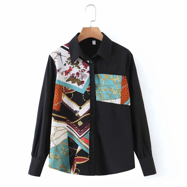 women printed contrast shirt long sleeves collared fashion casual high street chic woman shirts 210420, White
women printed contrast shirt long sleeves collared fashion casual high street chic woman shirts 210420, White