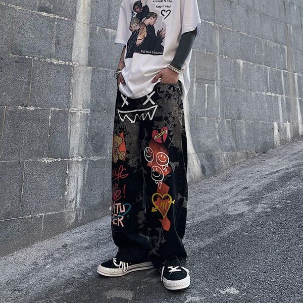 men's jeans stripe denim 2021 loose hip hop men printed hip-hop embroidered skull lnflux of street style straight leg, Blue
men's jeans stripe denim 2021 loose hip hop men printed hip-hop embroidered skull lnflux of street style straight leg, Blue