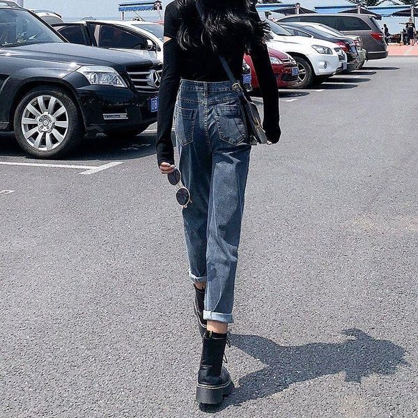 women's jeans woman pants straight loose spring autumn harem high waist pantalones vaqueros mujer, Blue
women's jeans woman pants straight loose spring autumn harem high waist pantalones vaqueros mujer, Blue