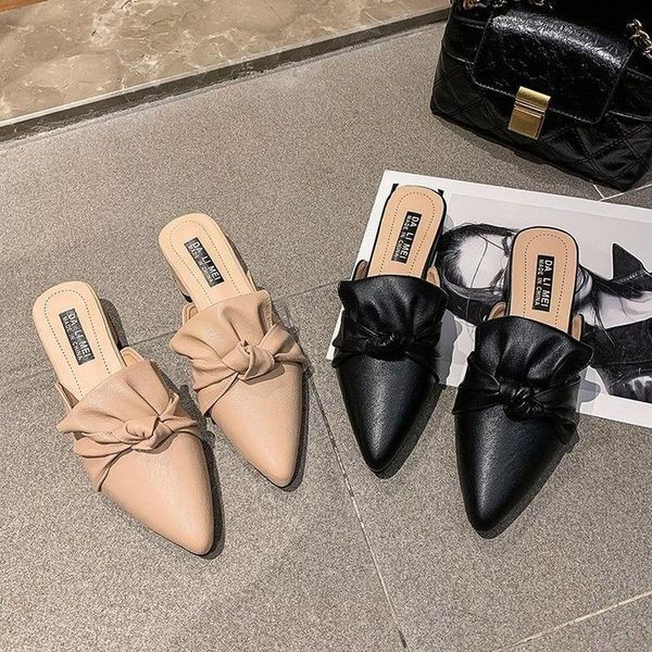 slippers pointed toe flat spring summer outdoor shoes woman mules baotou heel sets semi mueller, Black
slippers pointed toe flat spring summer outdoor shoes woman mules baotou heel sets semi mueller, Black