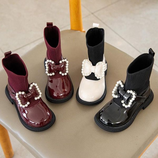 boots girls' autumn flying woven shoes pearl bow princess leather, Black;grey
boots girls' autumn flying woven shoes pearl bow princess leather, Black;grey