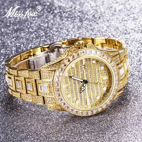 missfox watch men's steel band fashion trend luminous full diamond waterproof quartz watch men, Slivery;brown
missfox watch men's steel band fashion trend luminous full diamond waterproof quartz watch men, Slivery;brown