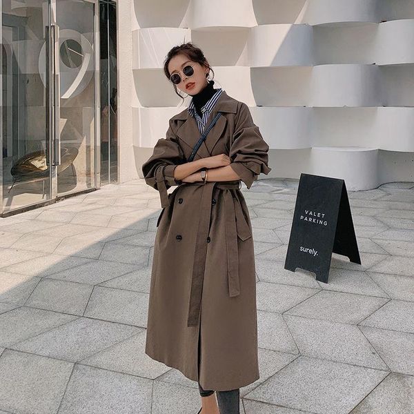 women's trench coats women coat casual long outerwear loose overcoat with belt spring fashion double-breasted windbreaker femme, Tan;black
women's trench coats women coat casual long outerwear loose overcoat with belt spring fashion double-breasted windbreaker femme, Tan;black