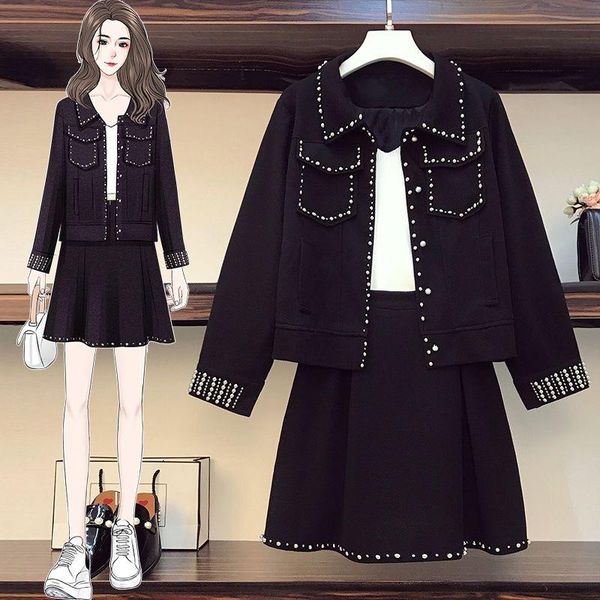 women's tracksuits plus size 2021 autumn suit foreign style beaded jacket +skirt 2-piece -4xl female black suit/sets, Gray
women's tracksuits plus size 2021 autumn suit foreign style beaded jacket +skirt 2-piece -4xl female black suit/sets, Gray