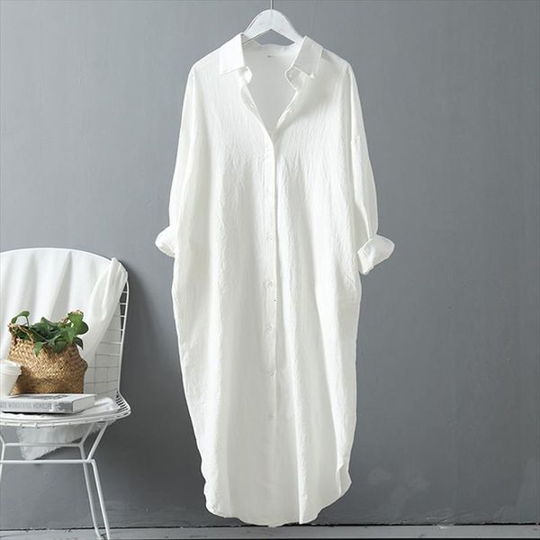 spring summer linen cotton women shirt loose style plus size long section casual, White
spring summer linen cotton women shirt loose style plus size long section casual, White