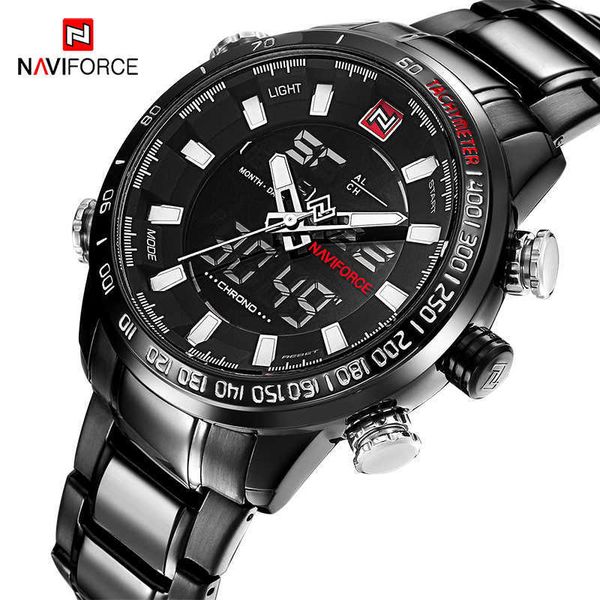 naviforce brand men military fashion wristwatches steel quartz dual display watches waterproof led clock relogio masculino 210728, Slivery;brown
naviforce brand men military fashion wristwatches steel quartz dual display watches waterproof led clock relogio masculino 210728, Slivery;brown