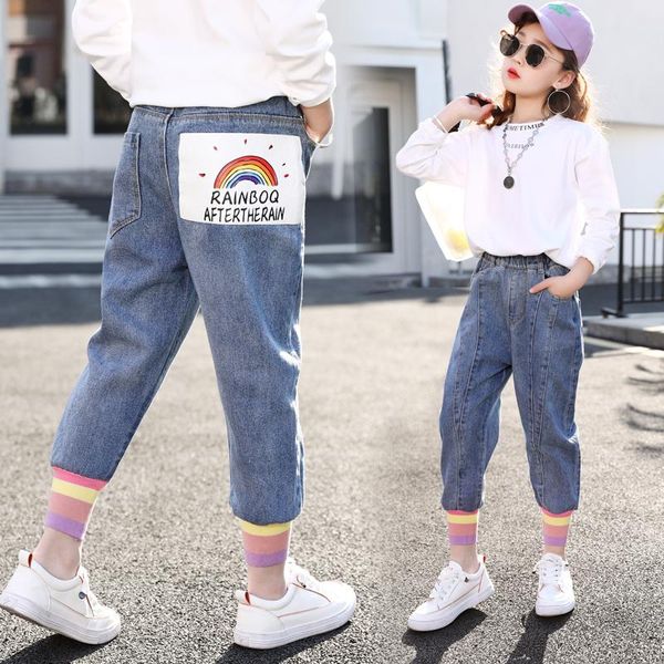 jeans girls printed rainbow denim cropped pants legging splicing pencil joggers fashion cotton kids clothes autumn, Blue
jeans girls printed rainbow denim cropped pants legging splicing pencil joggers fashion cotton kids clothes autumn, Blue