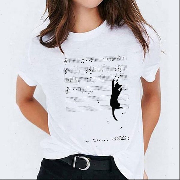 graphic cat cartoon pet womens t shirts funny printing 90s print tee, White 
graphic cat cartoon pet womens t shirts funny printing 90s print tee, White