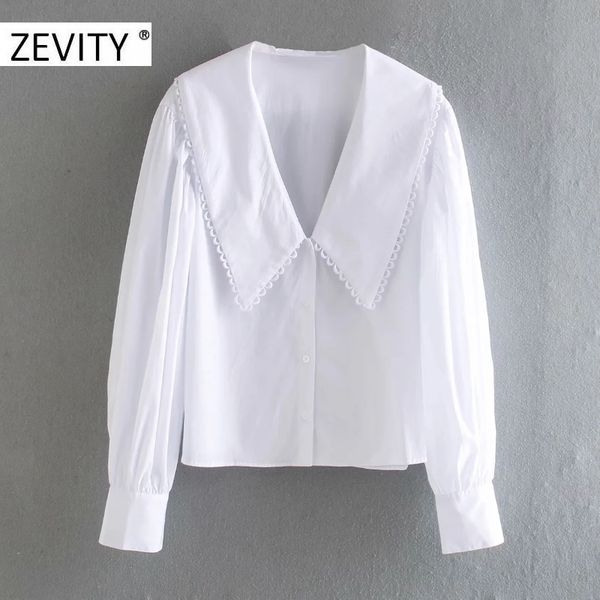 zevity women sweet peter pan collar lace stitching casual poplin blouse shirts women puff sleeve white chemise chic ls7201
zevity women sweet peter pan collar lace stitching casual poplin blouse shirts women puff sleeve white chemise chic ls7201