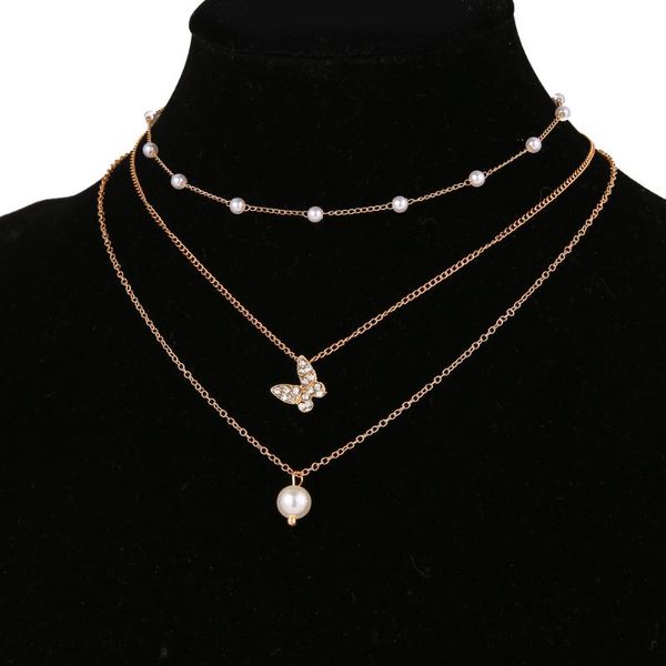 pendant necklaces elegant multi-layer pearl butterfly for women girls trendy animal necklace fashion jewelry gifts, Silver
pendant necklaces elegant multi-layer pearl butterfly for women girls trendy animal necklace fashion jewelry gifts, Silver
