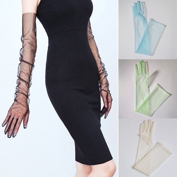 70cm long elbow length finger bridal gloves semi sheer soft tulle 55cm wedding bride multicolor dress gloves, White
70cm long elbow length finger bridal gloves semi sheer soft tulle 55cm wedding bride multicolor dress gloves, White