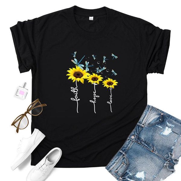 women's t-shirt 2021 dragonfly flower kawaii print shirts women sunflower graphic o-neck short sleeve t-shirts faith hope love casual f, White
women's t-shirt 2021 dragonfly flower kawaii print shirts women sunflower graphic o-neck short sleeve t-shirts faith hope love casual f, White